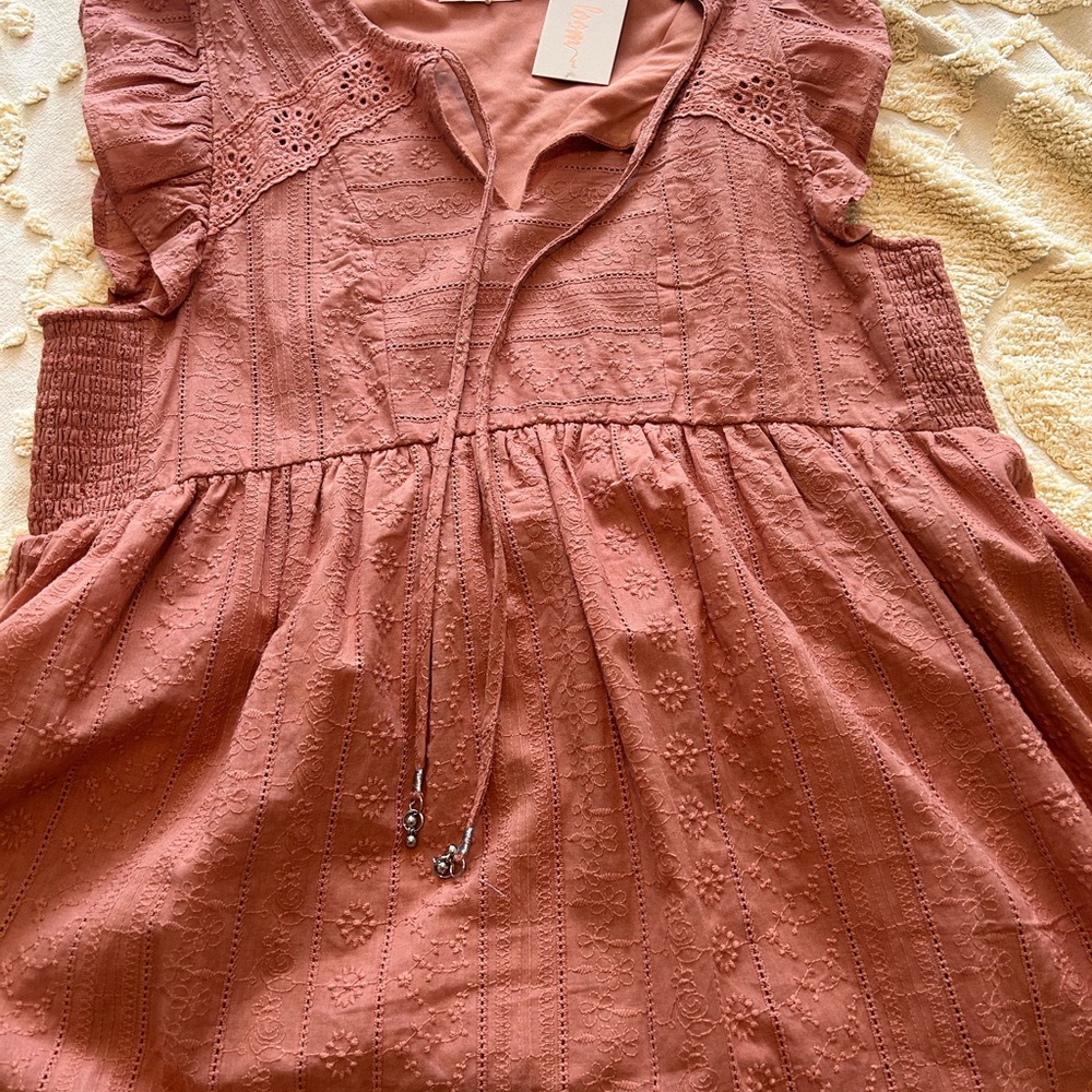 Pink Tank with Lace Details New L